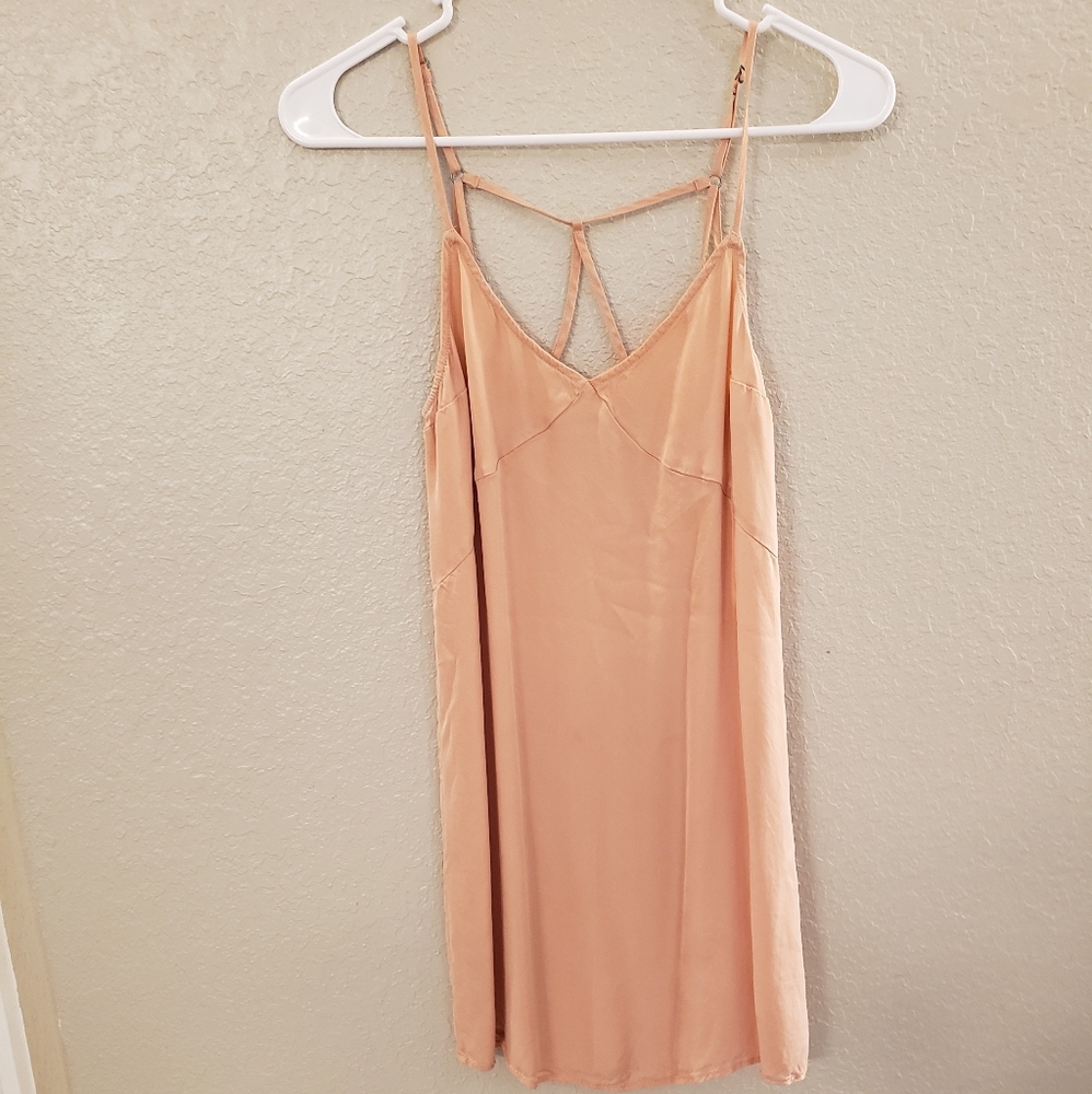 Blush peach cami slip dress
